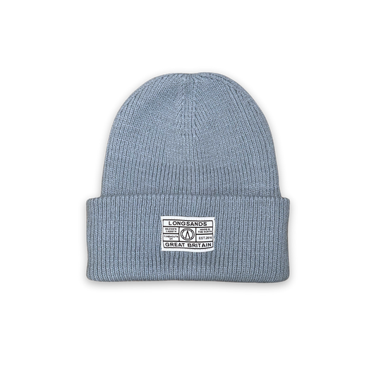 Deep-Cuff Rib Beanie - Stone Blue