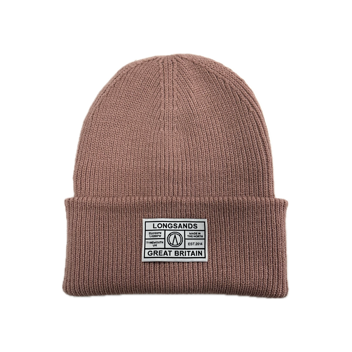 Deep-Cuff Rib Beanie - Dusty Pink