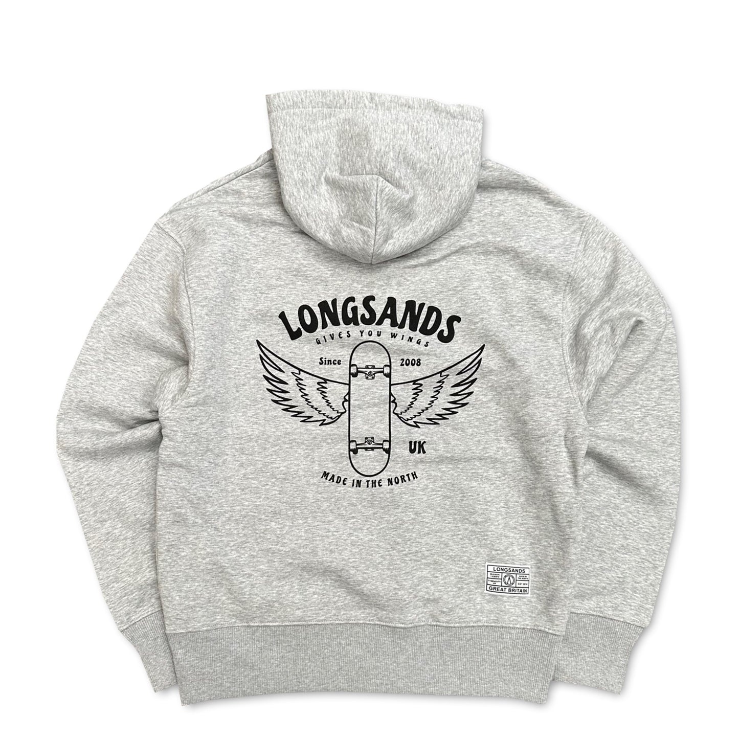 Wings Oversized Eco Hood - Grey