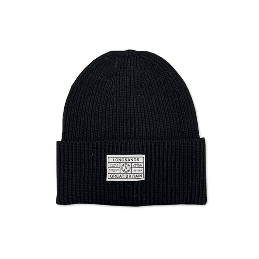 Oversized Rib Beanie - Black
