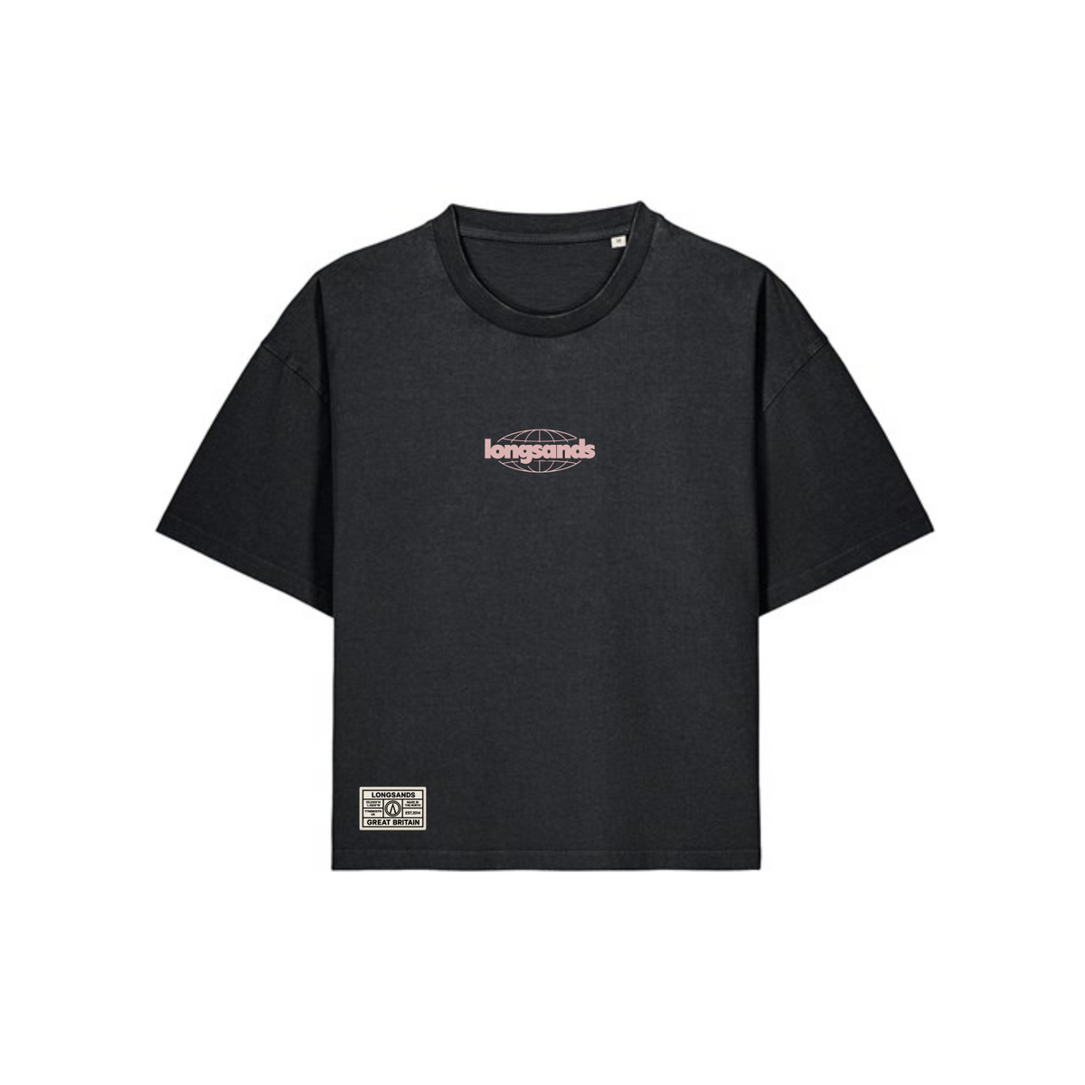 Womens Globe Boxy Tee - Black