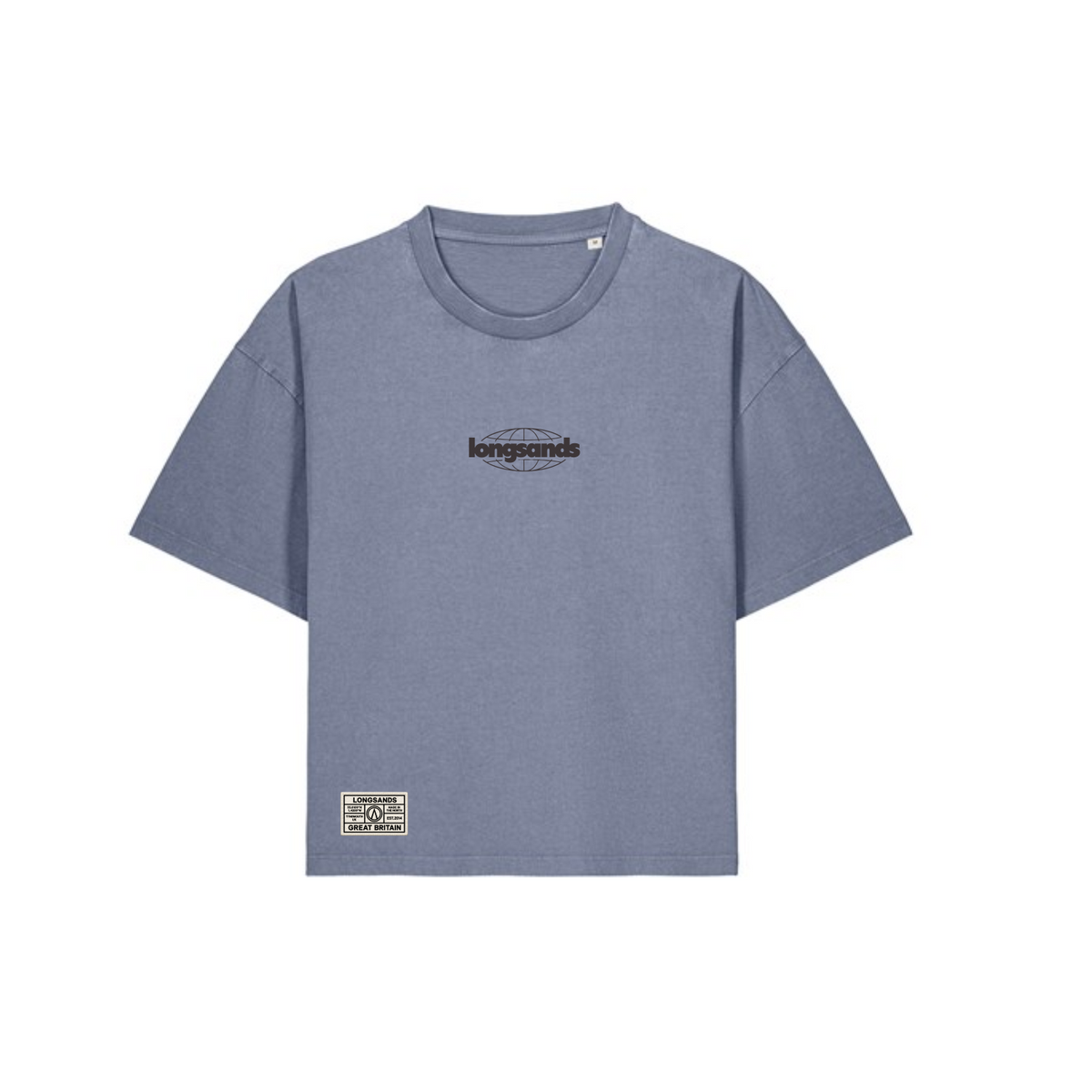 Womens Globe Boxy Tee - Blue