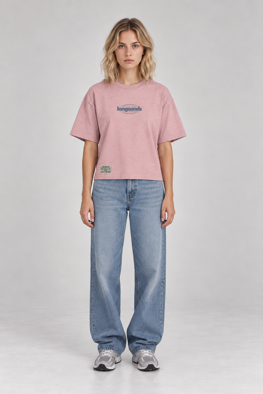 Womens Globe Boxy Tee - Pink