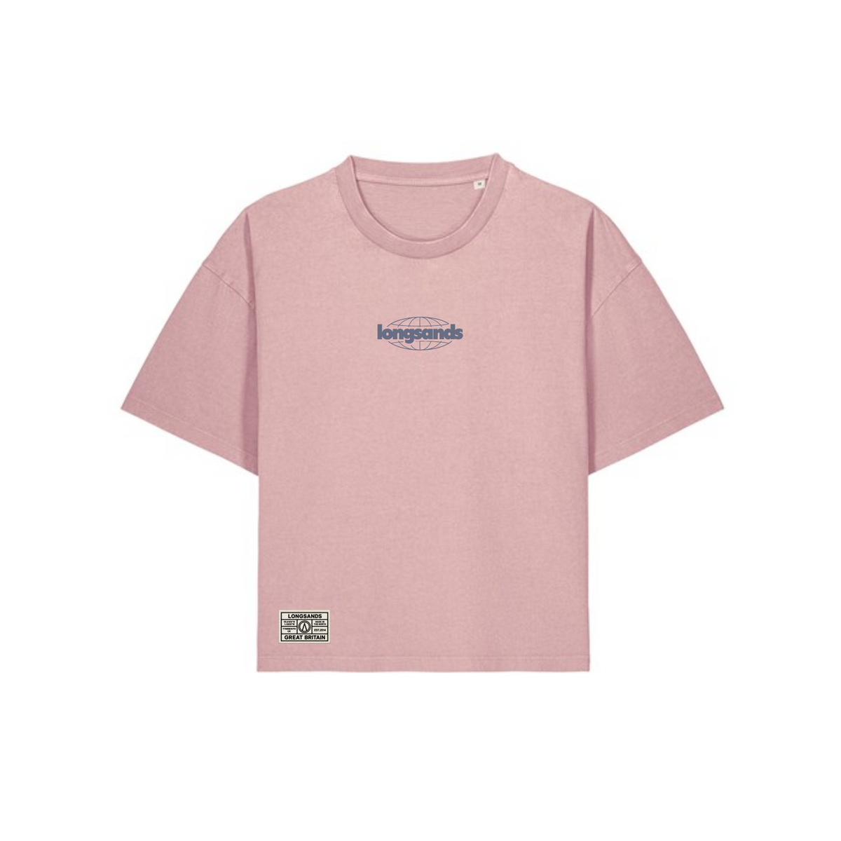 Womens Globe Boxy Tee - Pink