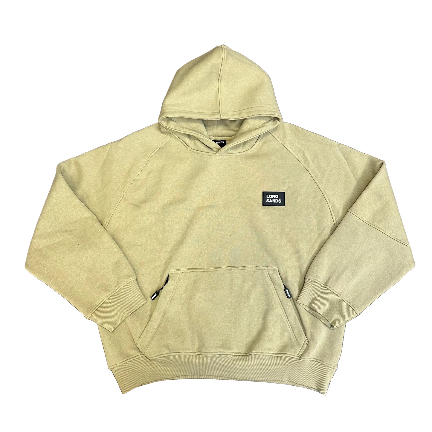Light green hoodie with a Longsands logo