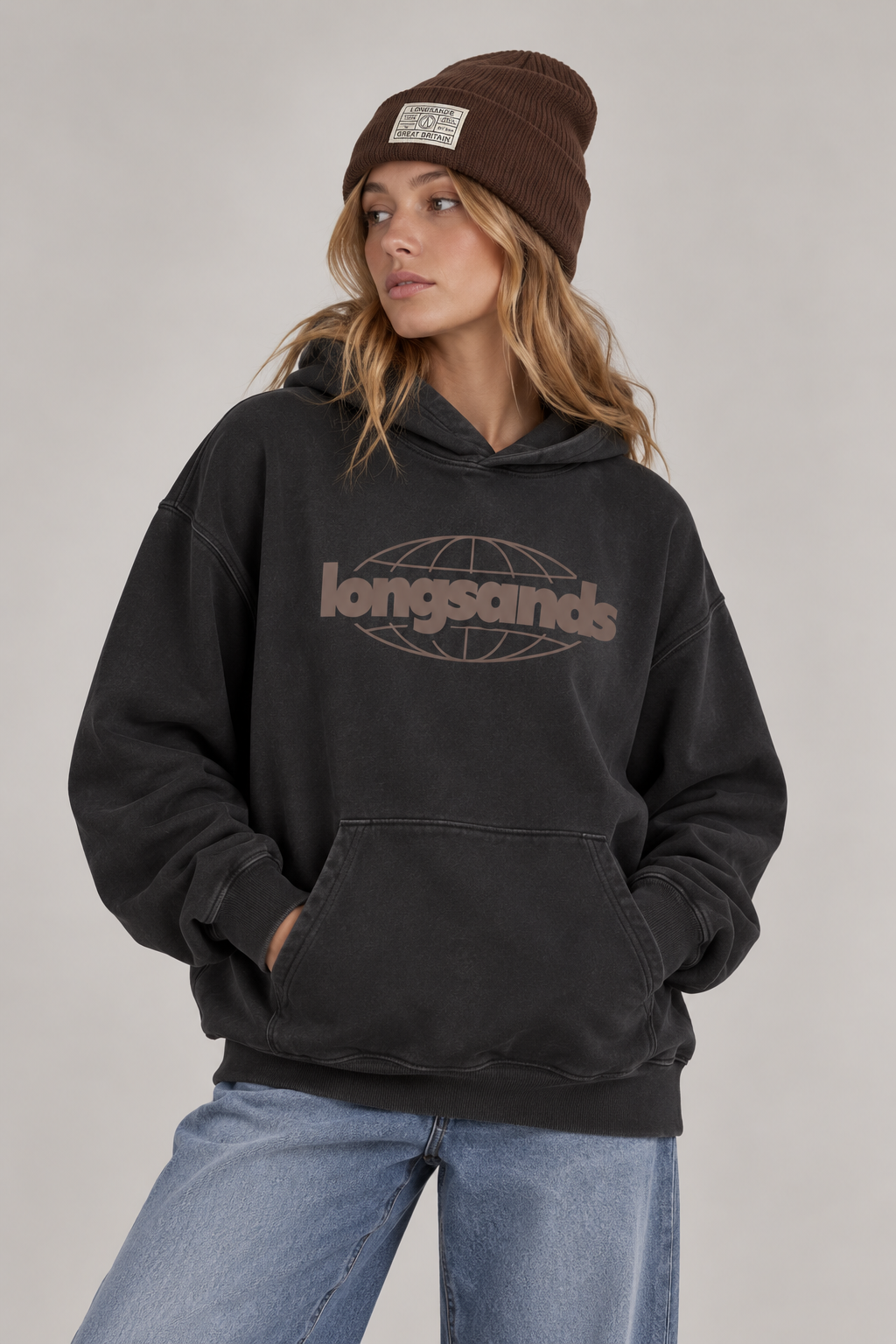 Rust Relaxed Vintage Eco-Hood - Black