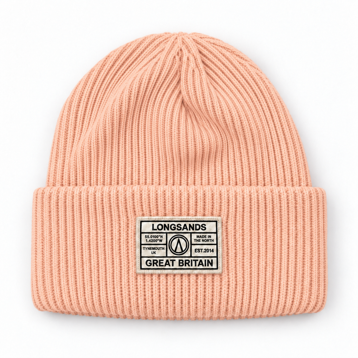 Deep-Cuff Rib Beanie - Peach