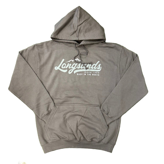 Steel hoodie with 'Longsands' logo